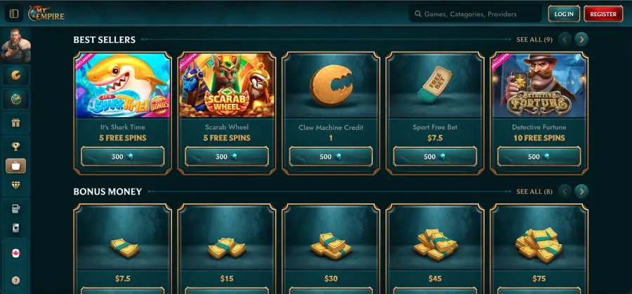 Activating a My Empire casino bonus in the online cashier