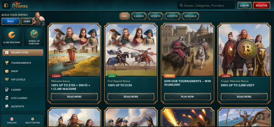 My Empire casino no deposit bonus guide